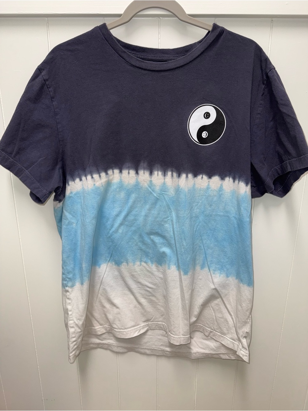 Aeropostale XL Yin Yang Tie Dye Graphic T Shirt Blue White Y2K Skater